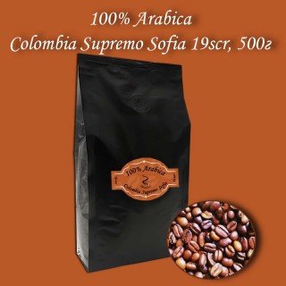 Кава зернова Arabica Colombia Supremo Sofia 19scr (Арабіка Колумбія Супремо Софія) 500г.  БЕЗКОШТОВНА ДОСТАВКА від 1кг!